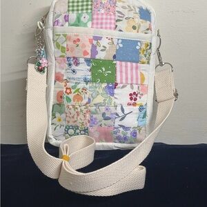 Cream Floral Patchwork Crossbody Bag with Quilted Design ONE OF A KIND